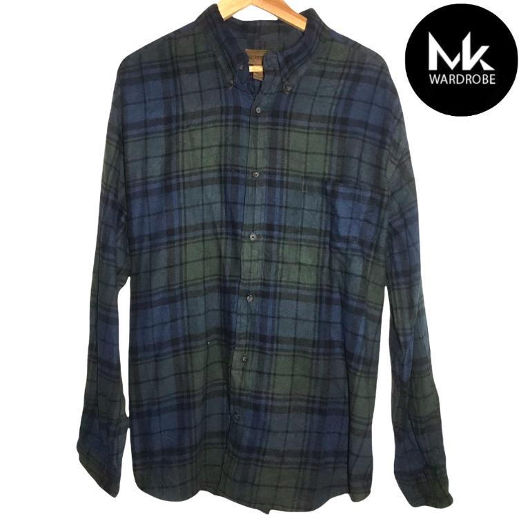 Vintage St John Bay Flannel Shirt Plaid Checkered Men s Fashion