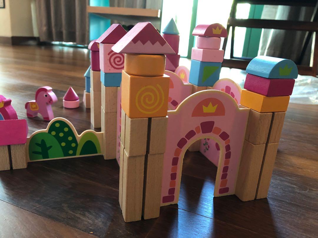 Wooden Princess Castle Blocks, Hobbies & Toys, Toys & Games on Carousell