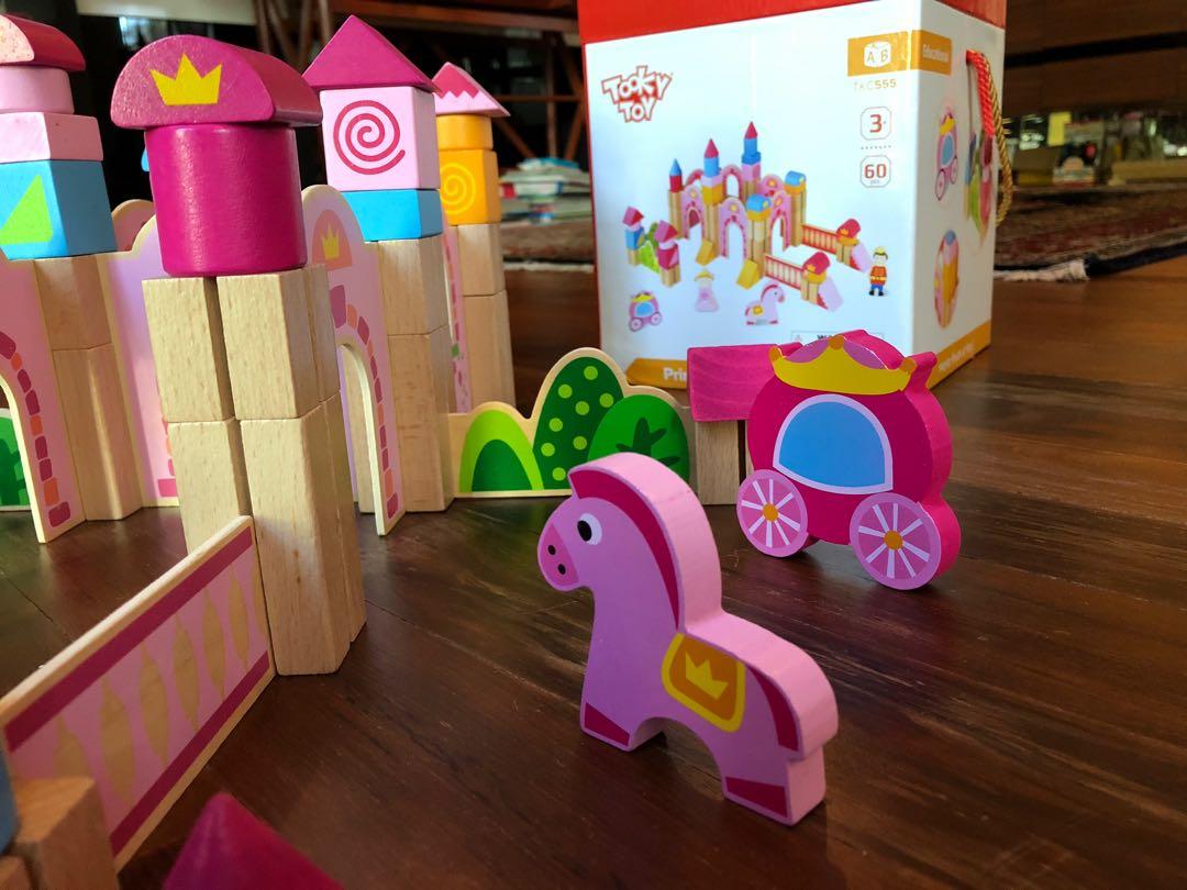 Wooden Princess Castle Blocks, Hobbies & Toys, Toys & Games on Carousell