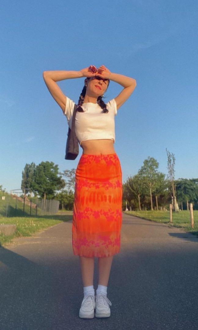 Orange 90s skirt deals