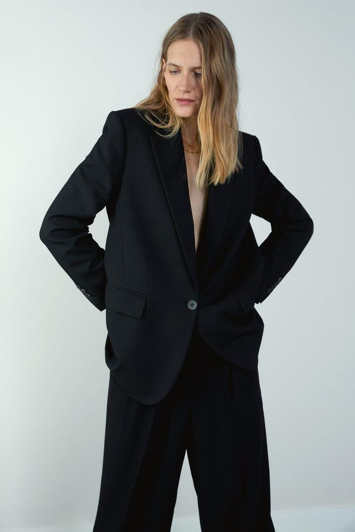 Zara oversized black hot sale blazer