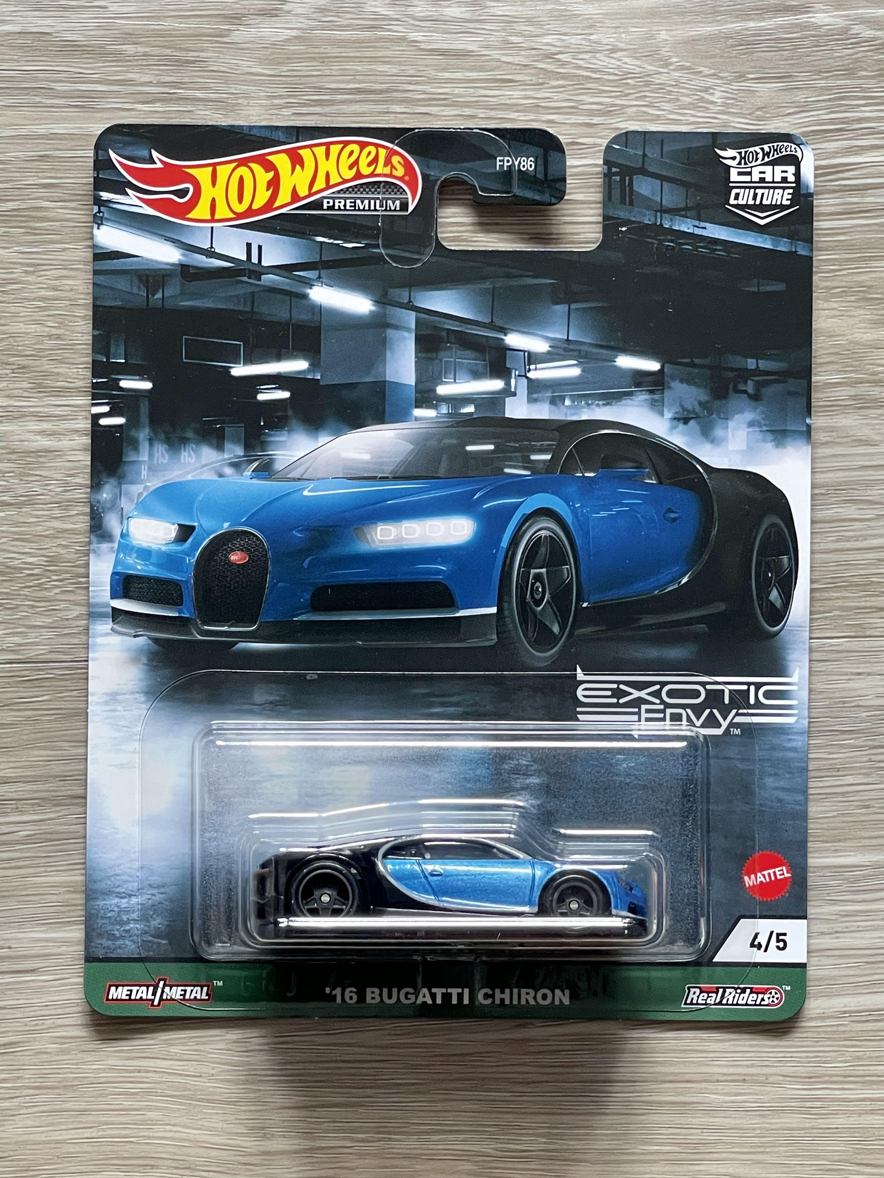  Hot Wheels Premium Car Culture Exotic Envy #4/5 '16 Bugatti  Chiron (Blue/Black) : Toys & Games