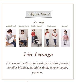 5 in 1 Nursing Cover/Swaddler/Carrier Cover/Stroller blanket/Poncho