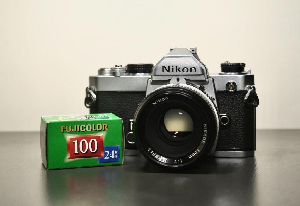 美品經典相機稀少尼康NIKON FM 銀50mm F2 底片相機底片FE FM2, 相機