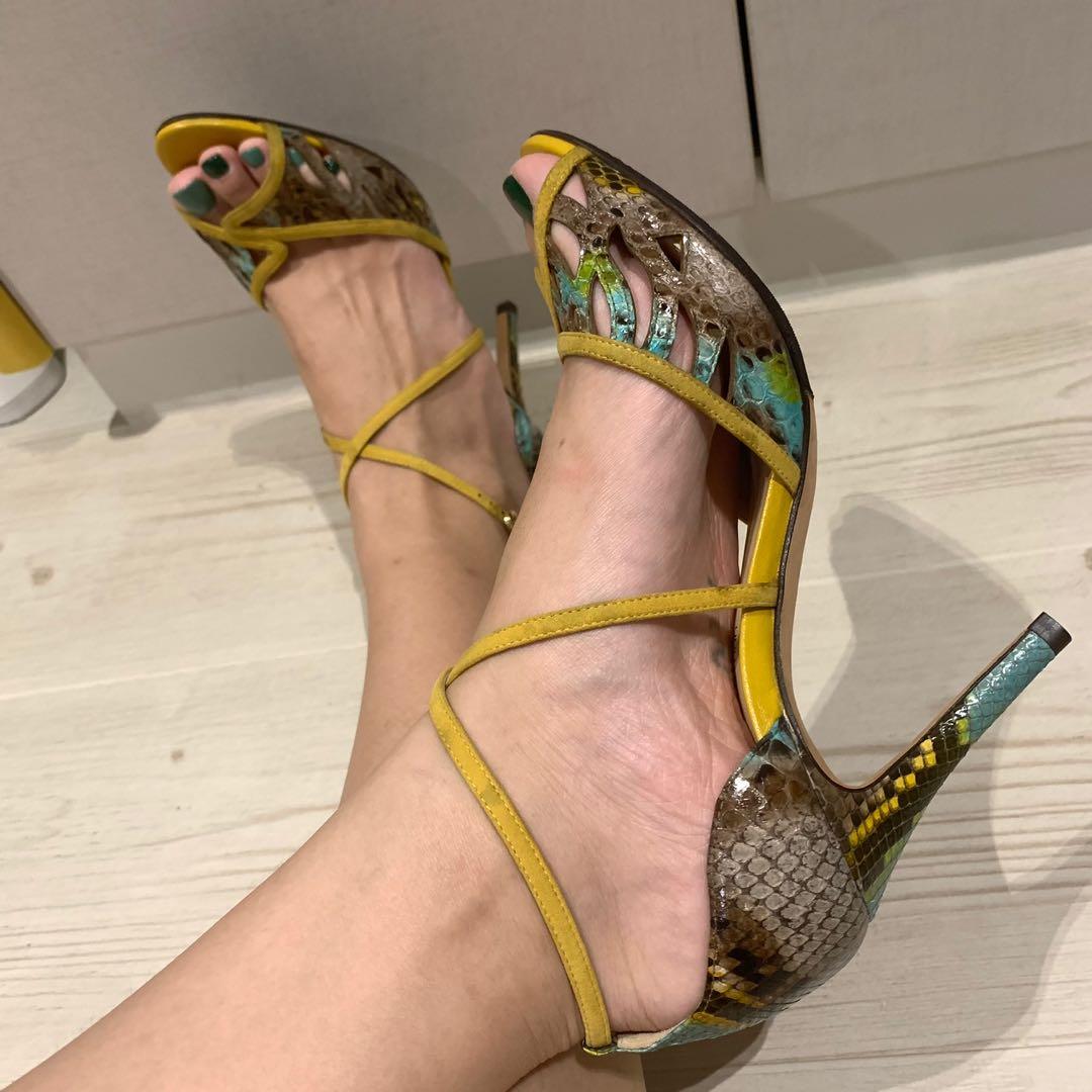 Alexandre Birman snakeskin sandal