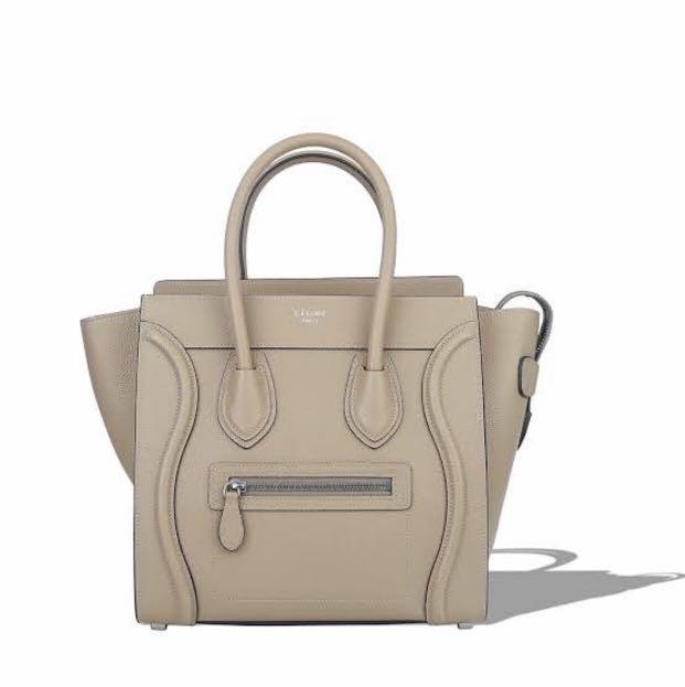 AUTHENTIC 100% CÉLINE MICRO LUGGAGE DUNE BEIGE BAG (Category: Luxury Bags & Wallets) located in Iloilo. Submitted by vpscloset (Listing ID 1118532935, Image 2). Description: In great condition / very nice in actual / no flaws / see pic for more details S A L E ‼️‼️‼️ Selling on low price‼️‼️‼️ 💯% AUTHENTIC CÉLINE MICRO LUGGAGE DUNE BEIGE BAG ~Excellent condition ~w/ Dust bag ang authenticity receipt💞.