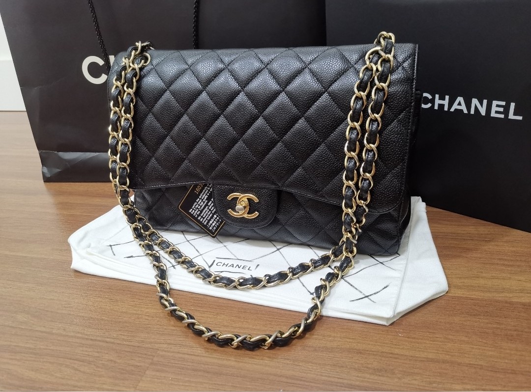 Authentic Chanel Classic JUMBO Caviar Flap GHW, Luxury, Bags & Wallets on  Carousell
