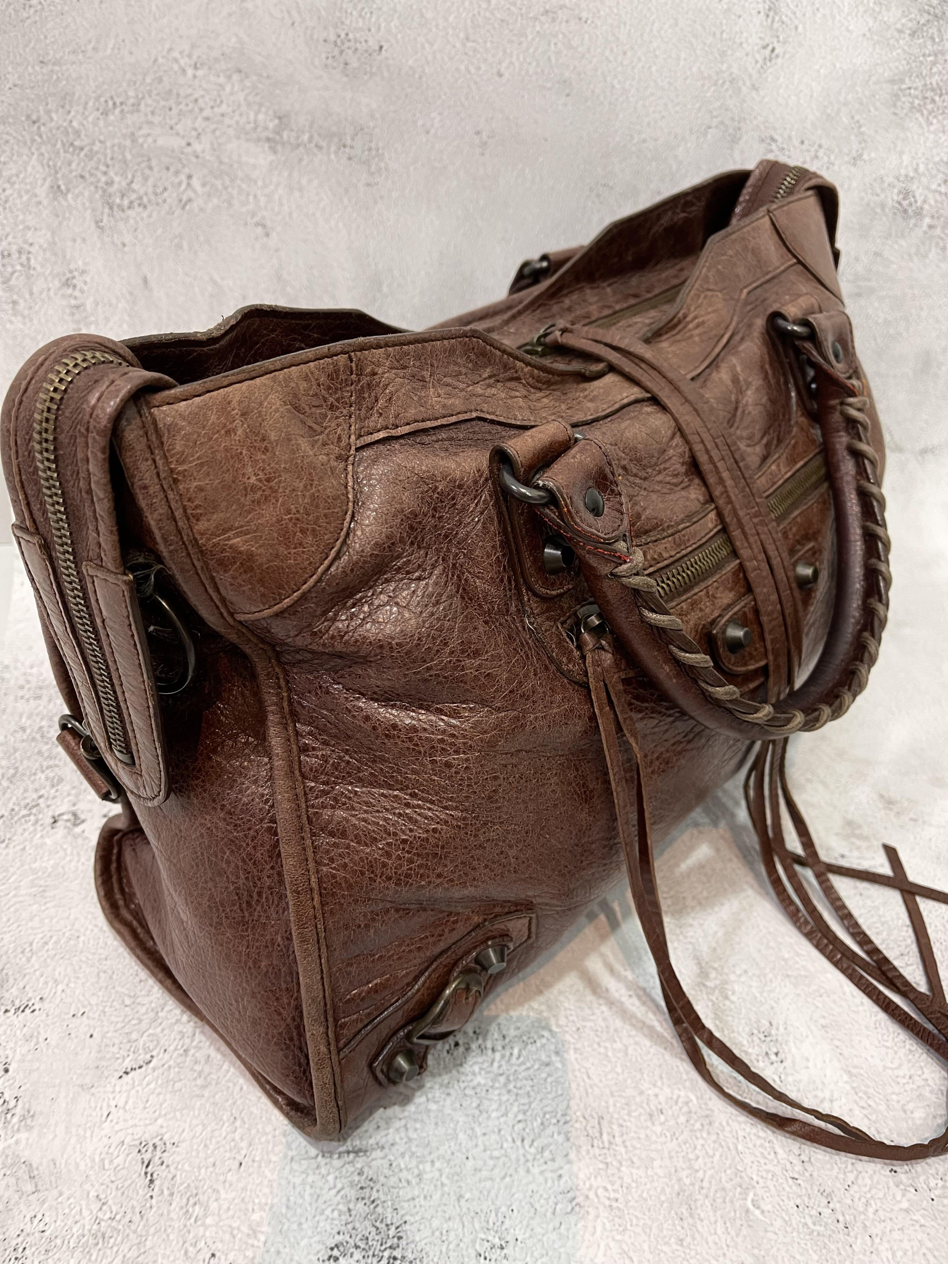 Balenciaga city bag brown top