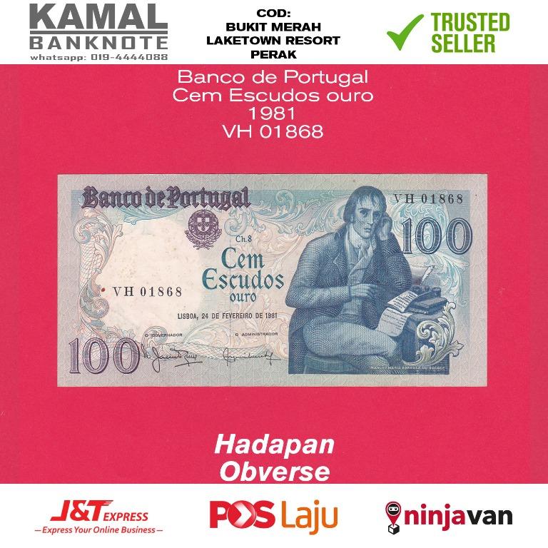 Bank Of Portugal 100 Escudos 1981 Vh 01868 Antiques Currency On Carousell