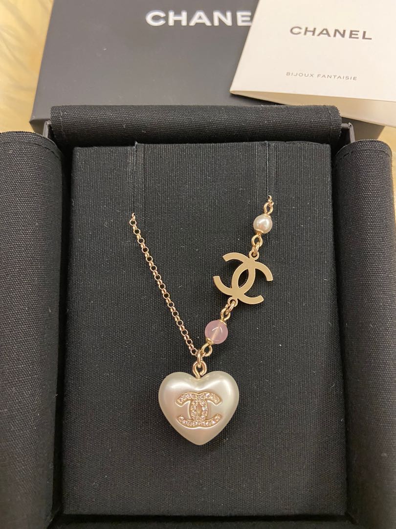 Chanel heart necklace, Luxury, Accessories on Carousell