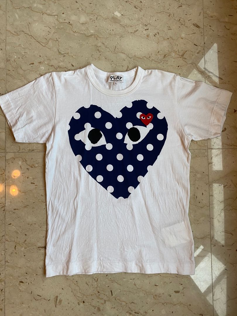Comme des garcons play polka dot clearance heart tee