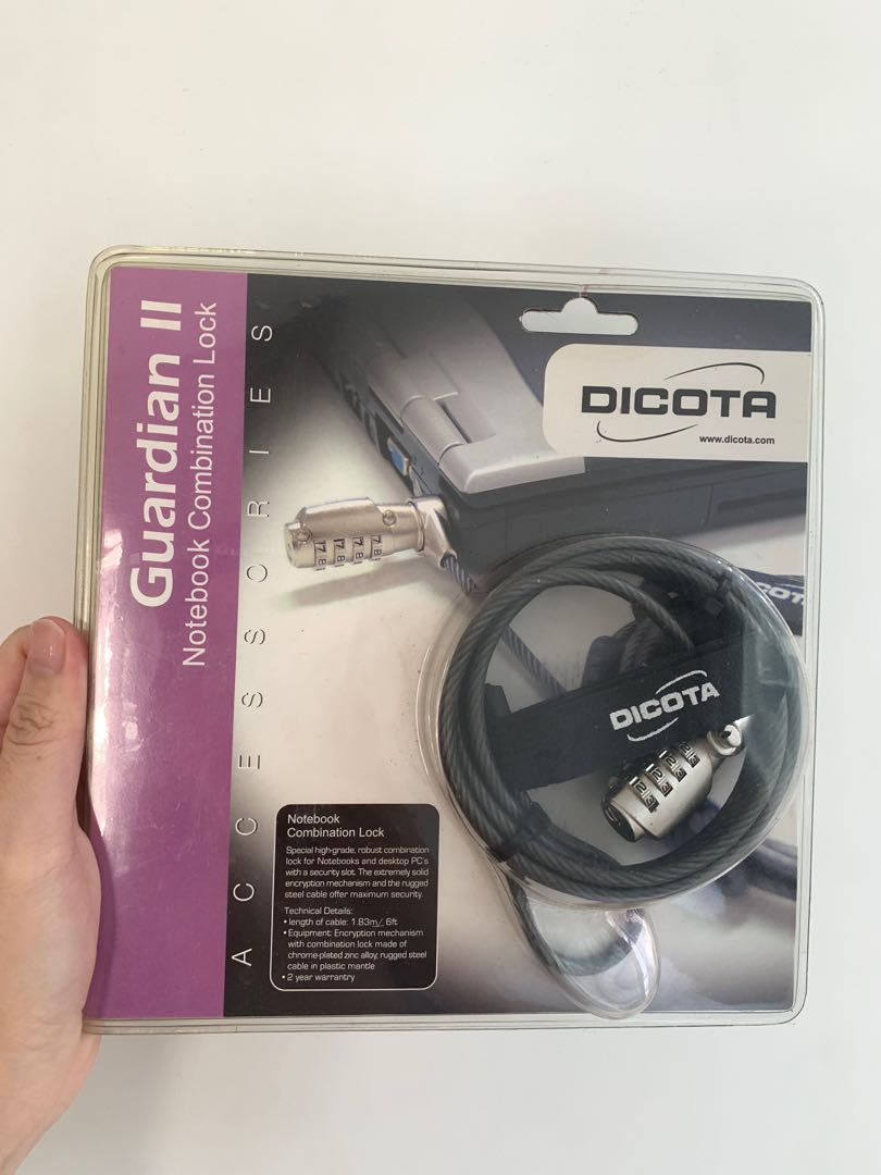 Dicota Laptop Lock Guardian II (Swiss brand), Computers & Tech, Parts