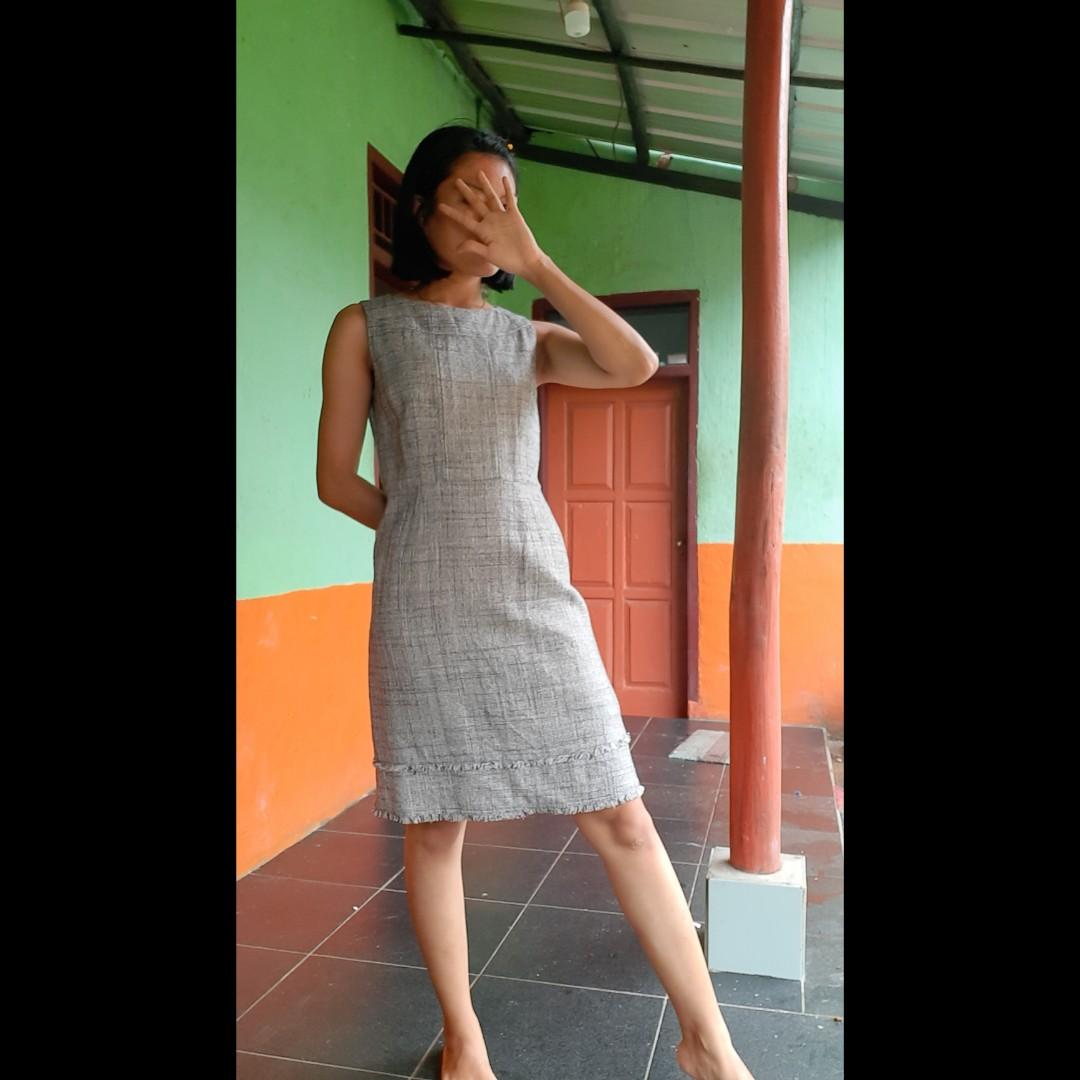Dress formal dress kantor dress kerja dress tweed dress