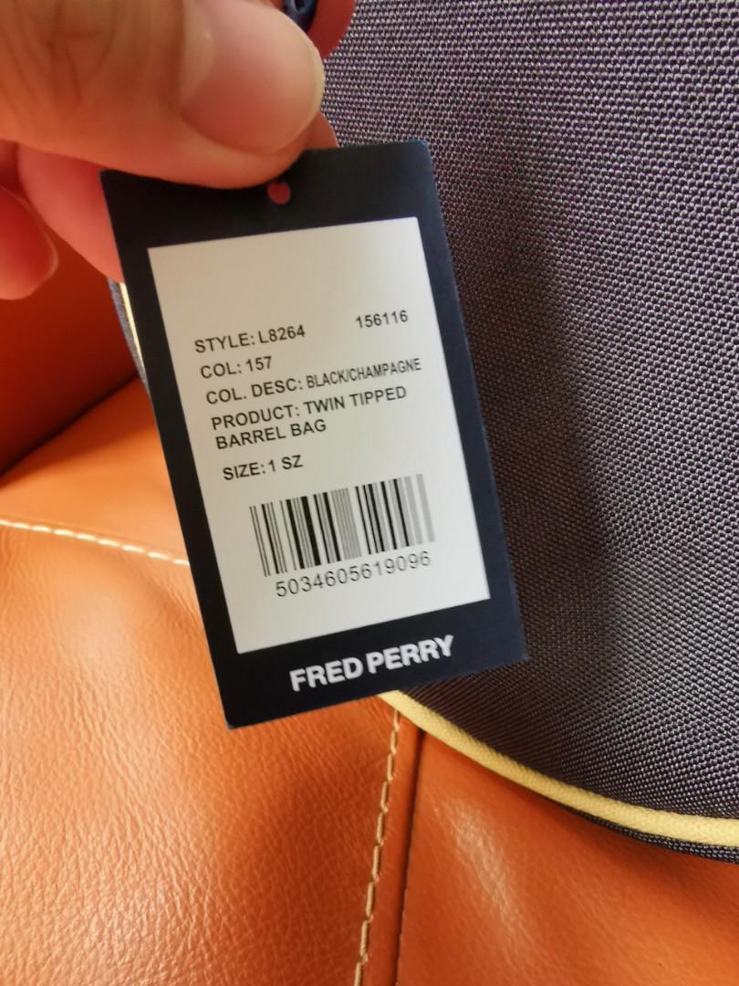 Fred perry barrel bag size sale