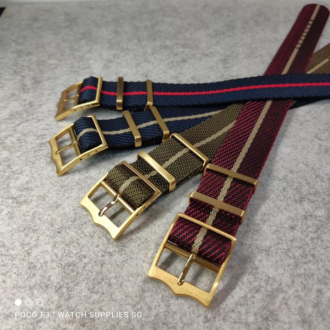 Gold High Quality Nato Straps Twill Grade for seiko tudor citizen srp skx