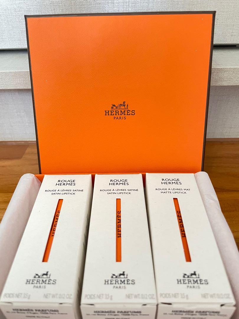 HERMÈS Limited Edition Rouge Hermès "Rose Pommette" Satin Lipstick  Gift Box Set