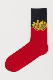 H&M Red French Fries Patterned Socks