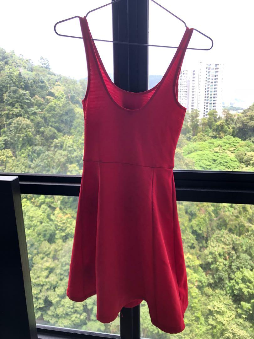H&m red skater discount dress