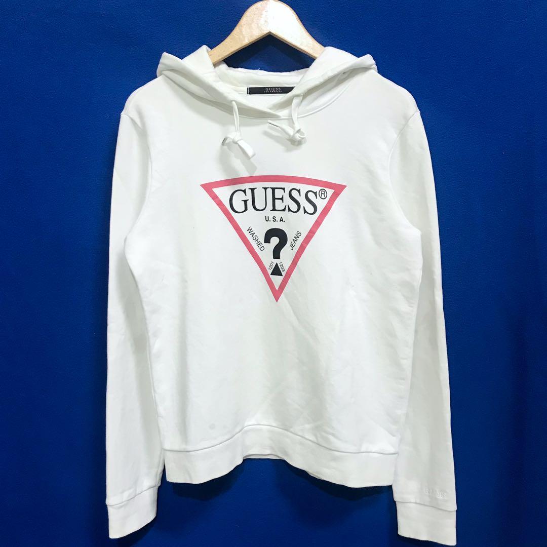 Hoodie Guess Triangle Original Fesyen Wanita Pakaian Wanita