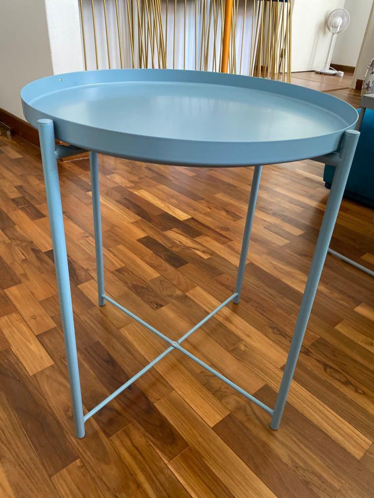 IKEA GLADOM Tray table in Baby Blue, Furniture & Home Living, Furniture