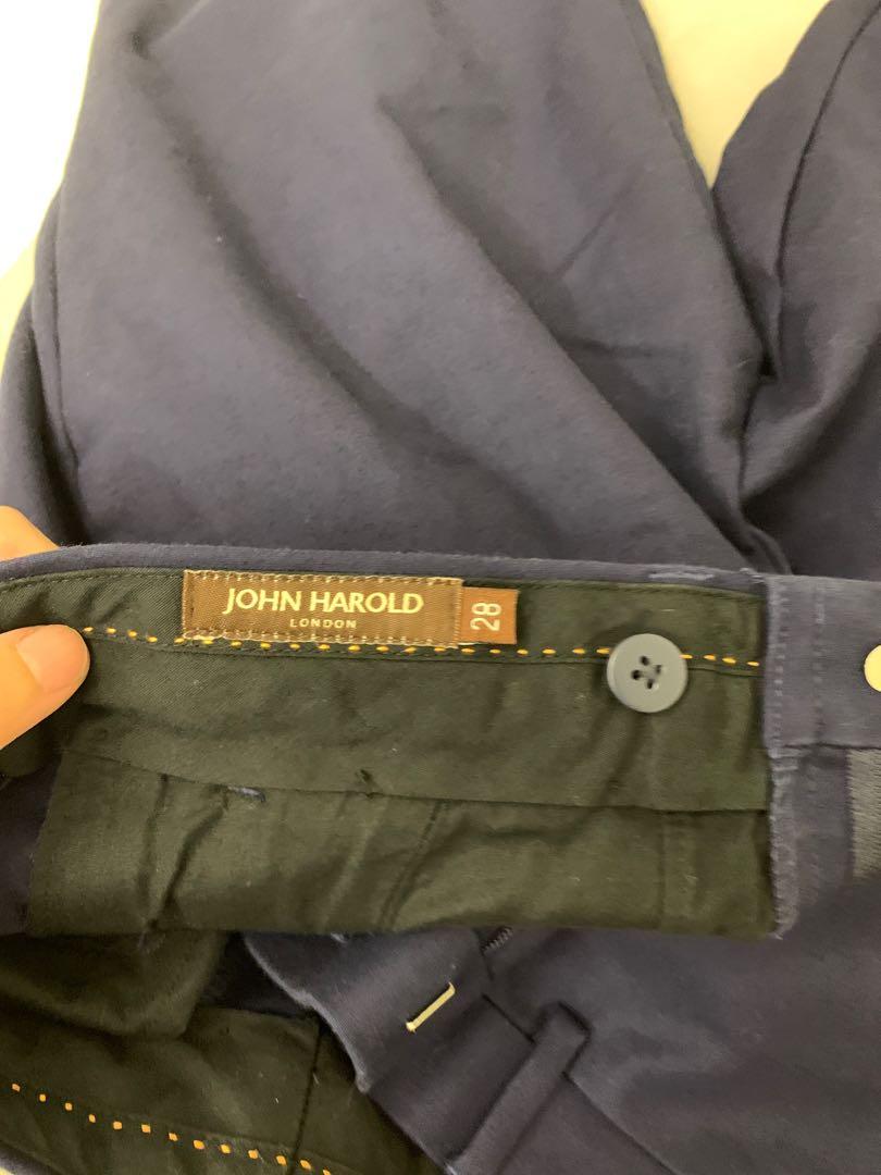 John Harold Men Formal Business Slim Fit Slacks (Navy), Men's Fashion ...