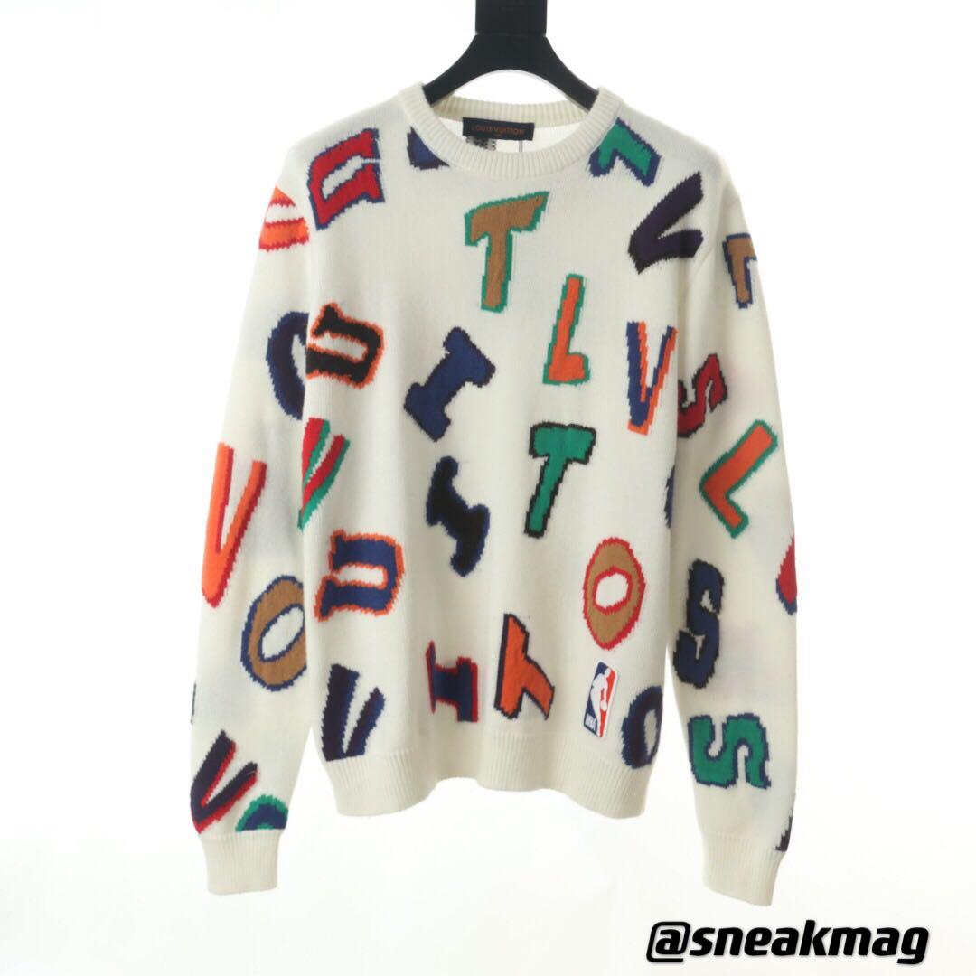 LV x NBA Letters Crewneck Sweater Black 1A8X0D  Printed denim shirt, Mens  fashion sweaters, Louis vuitton sweater