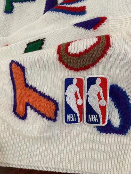 LV x NBA Letters Crewneck Sweater White 1A8X0K