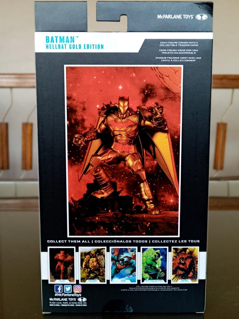 McFarlane Toys DC Multiverse Batman Hellbat Gold Edition (Category: Figurines & Statues) located in Cebu City. Submitted by diyeszon (Listing ID 1118461529, Image 3). Description: brand new sealed McFarlane Toys DC Multiverse Batman Hellbat Gold Edition - 7 inch scale - Designed with Ultra Articulation with up to 22 moving parts for full range of posing and play - Features articulated poseable wings that can extend the figure height to 9 inches t