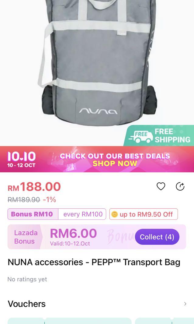 Nuna pepp clearance travel bag