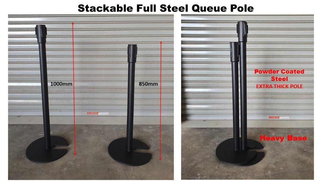 Premium Stackable Queue Pole Crowd Control (Category: Everything Else) located in Singapore. Submitted by aka_enterprise (Listing ID 1118527484, Image 2). Description: <<READY STOCK FOR IMMEDIATE COLLECTION>> ►BRAND NEW STACKABLE STAINLESS STEEL QUEUE POLES FOR SALE <RED or BLACK Belt Available> ►►►►Height 850mm $40/pc ►►►►Height 1000mm $48/pc (Premium Belt Clip) ◘Premium Grade stainless steel pole with full steel base. ◘Stackable full steel base