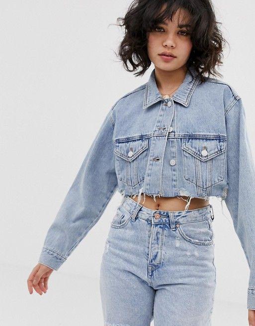 Pull bear Denim cropped jacket