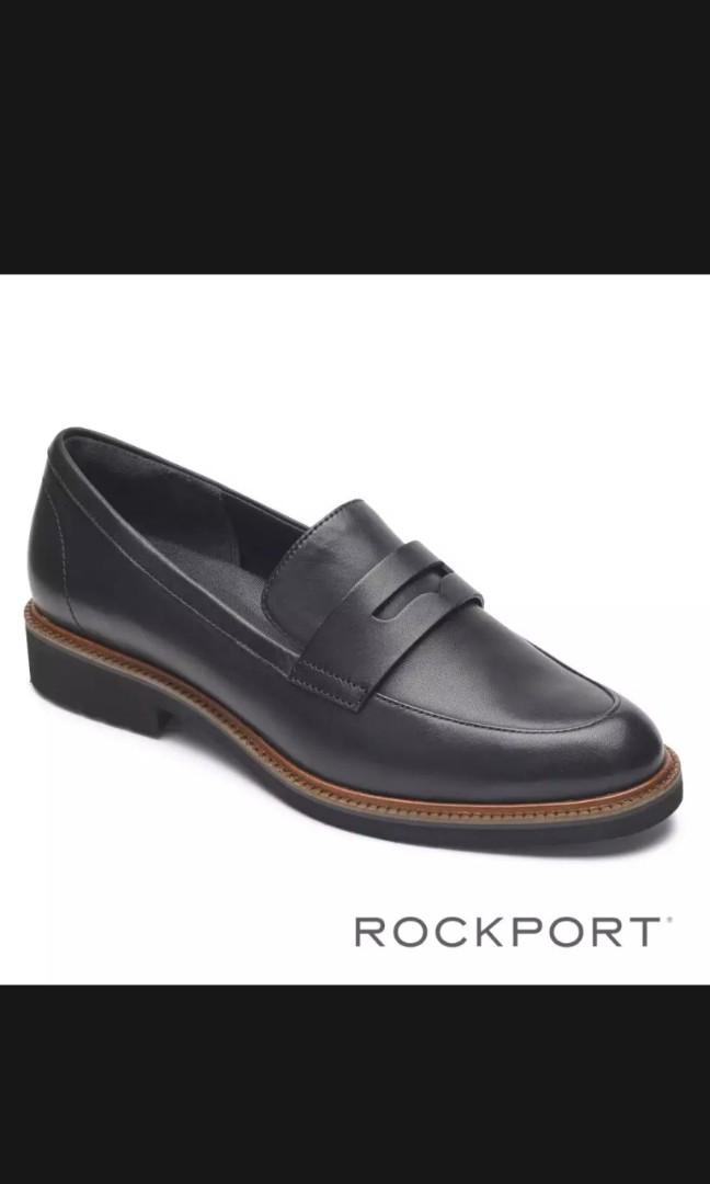 Rockport total motion abelle penny womens loafers Black smooth