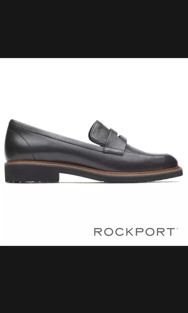 Rockport total motion abelle penny womens loafers Black smooth