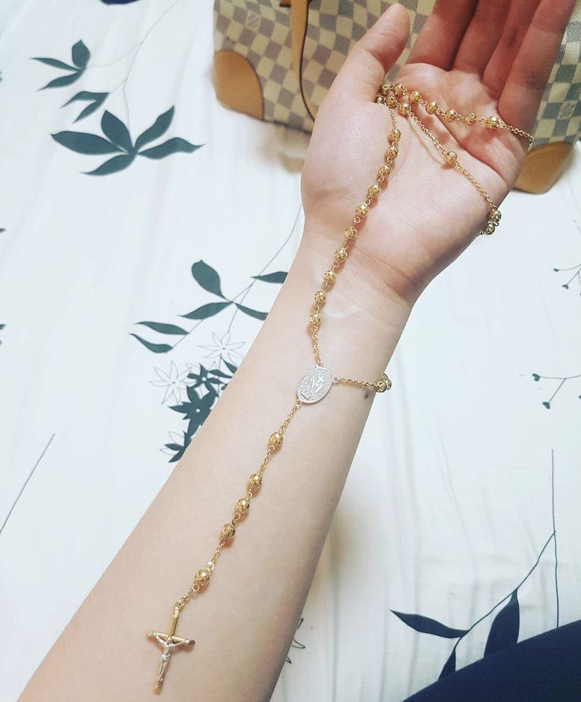 italy Rosary necklace (Gold, White Gold 