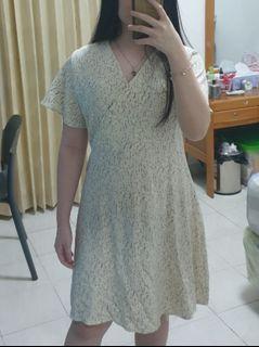 THIS IS APRIL Lexy Printed Dress Cream