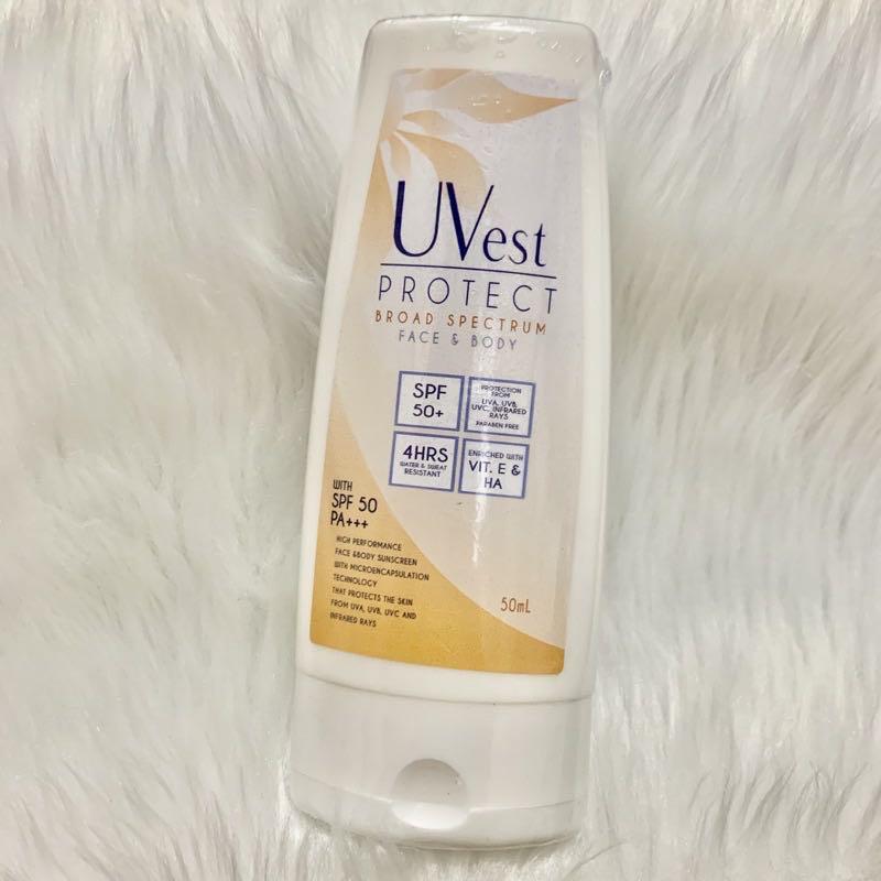Uvest Sunscreen 50mL (Category: Face Care) located in Pasay City. Submitted by marie.skin (Listing ID 1118439490, Image 1). Description: .