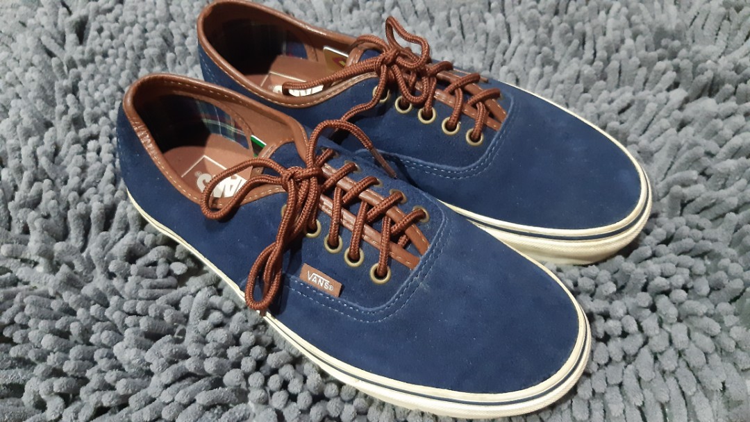 blue vans brown laces