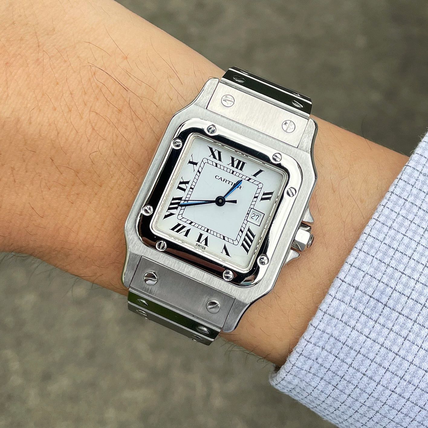 Vintage Cartier santos carree automatic, Luxury, Watches on Carousell