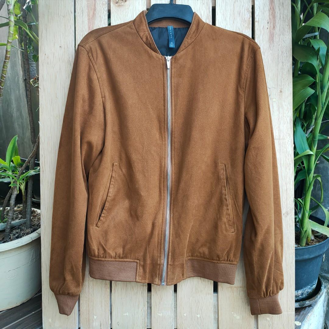zara suede bomber