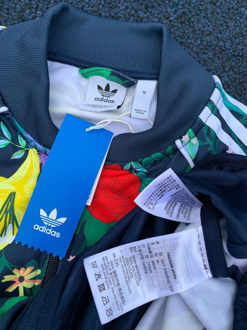 Adidas floral best sale track jacket women's
