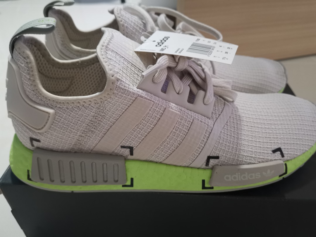 Adidas Nmd R1 grey and green, Men's Fashion, Footwear, Sneakers on Carousell