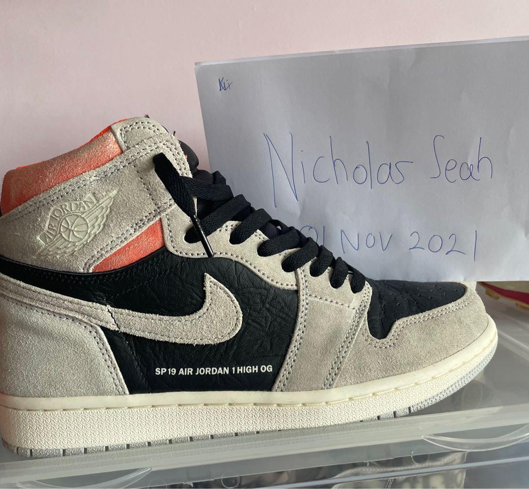 AJ1 Crimson Grey Men s Fashion Footwear Sneakers on Carousell