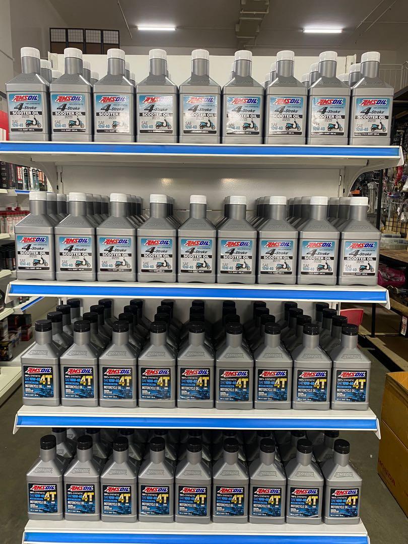 AMSOIL ENGINE OIL (Category: Motorcycle Accessories) located in Singapore. Submitted by sportsmotor (Listing ID 1122998586, Image 1). Description: AMSOIL ENGINE OIL Labour Included :) Scooter Oil - $24 10W-40 - $24 .