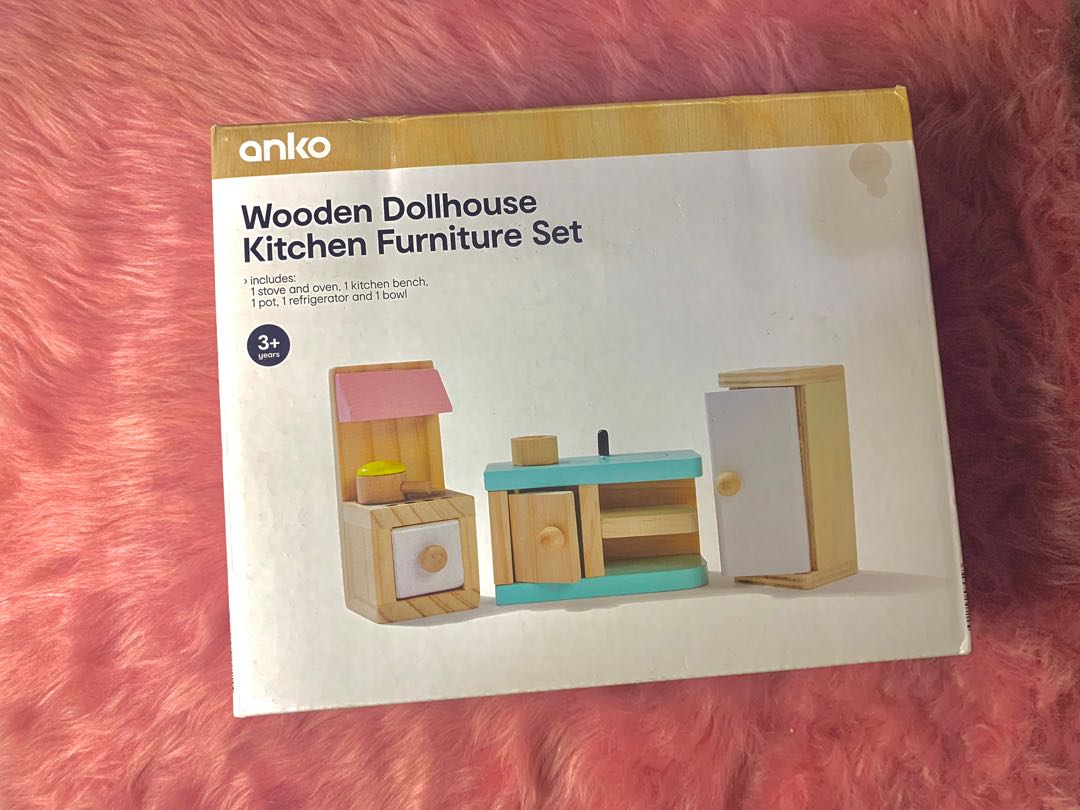 Anko Wooden Kitchen Furniture Set Dollhouse Toy, Hobbies & Toys, Toys