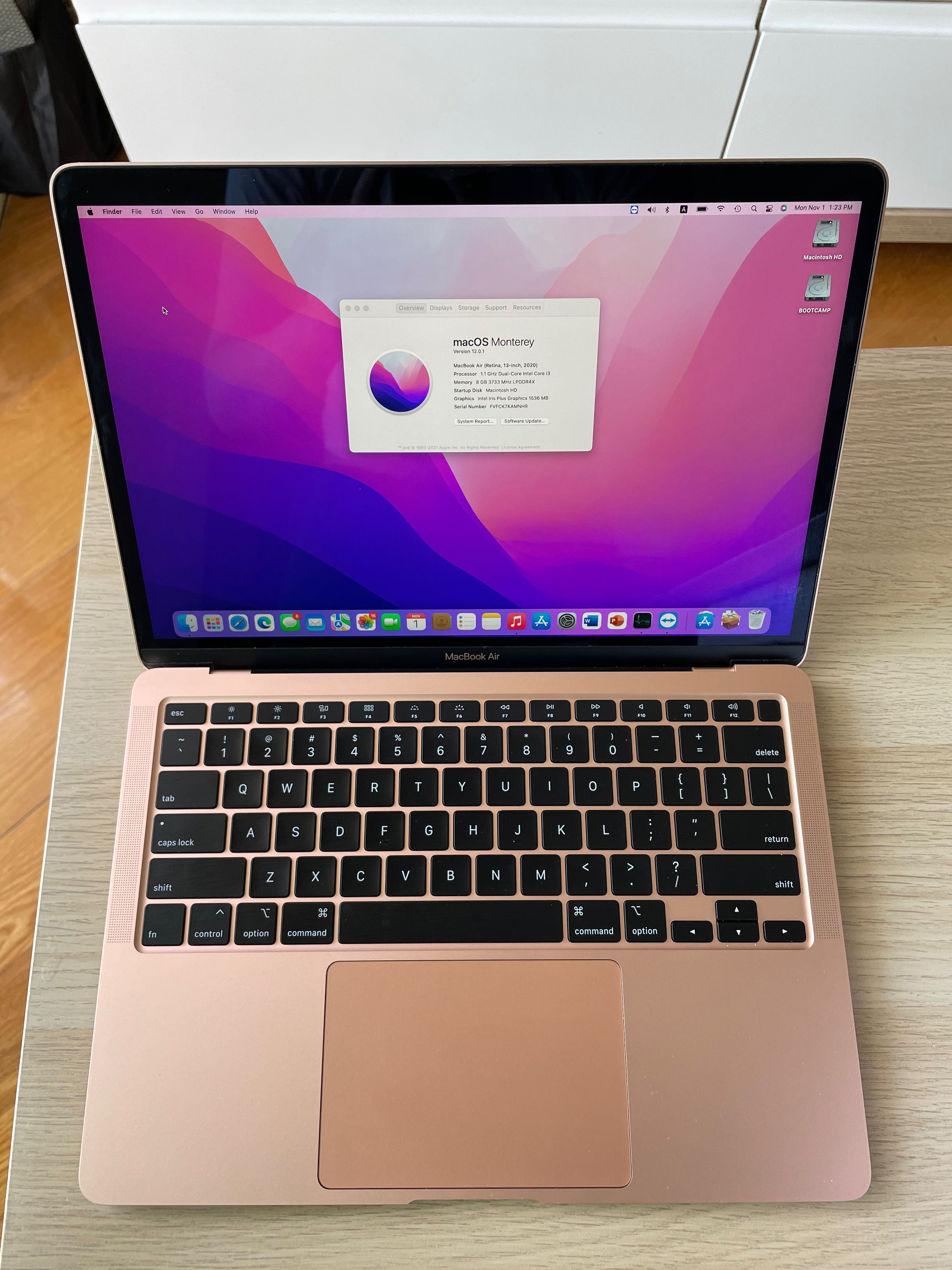 Apple MacBook Air 2020 i3 8/256 Gold, 電腦＆科技, 手提電腦 on Carousell