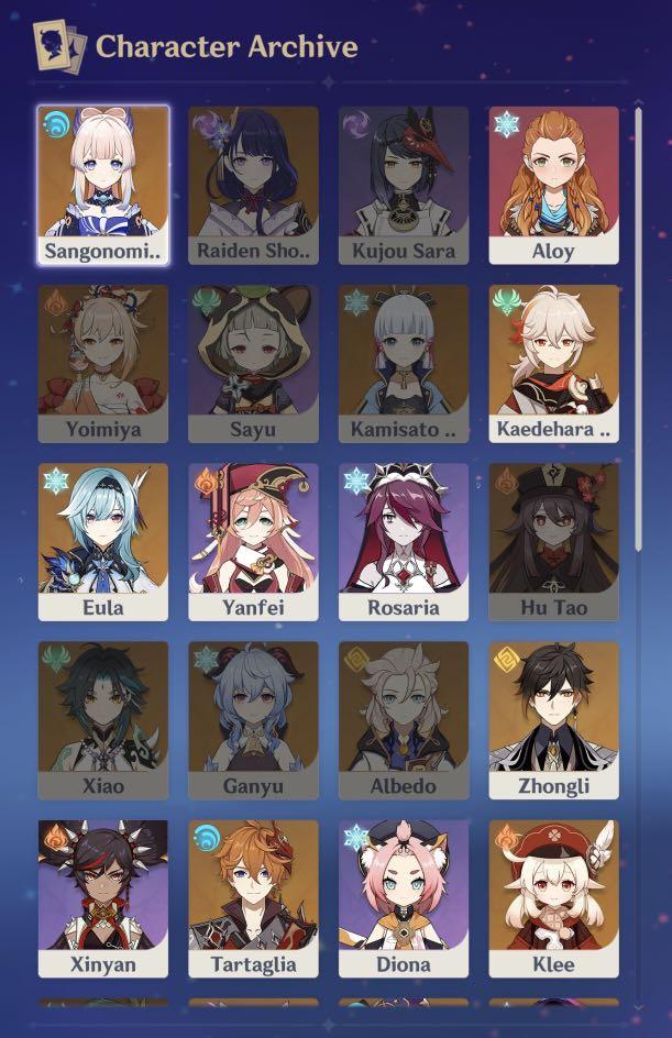 AR 55 Genshin Account Asian Server (Klee, Eula, Kokomi, Zhongli, Kazuha