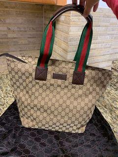 Authentic Gucci GG Sherry Web Medium Size Tote Bag