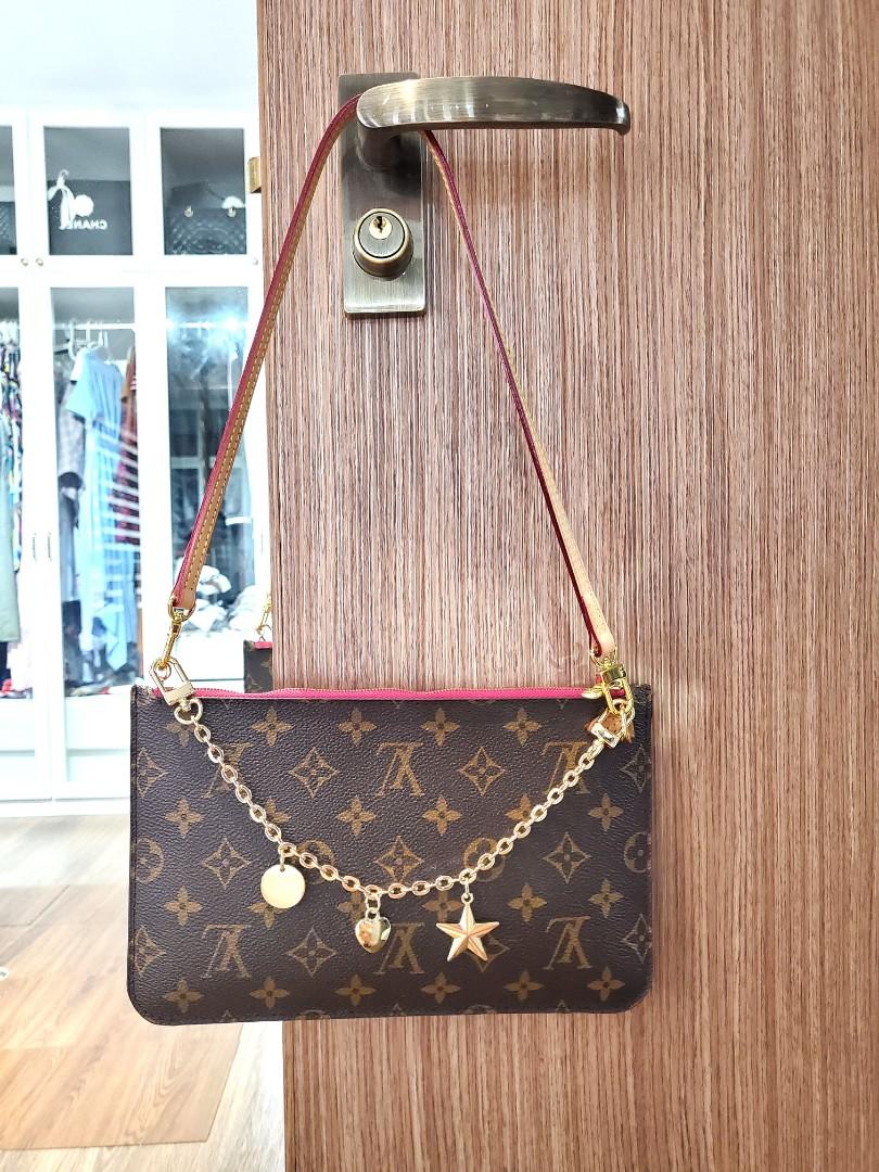 Authentic Neverfull LV pouch/pochette convertible to crossbody & shoulder