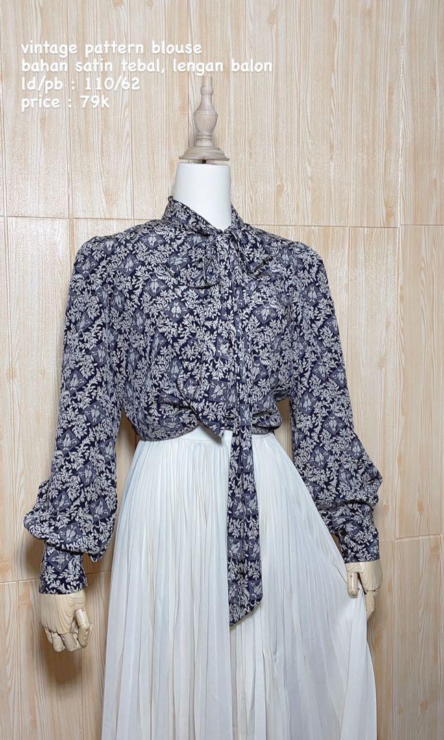 BLOUSE SATIN VINTAGE KOREAN LOOK 