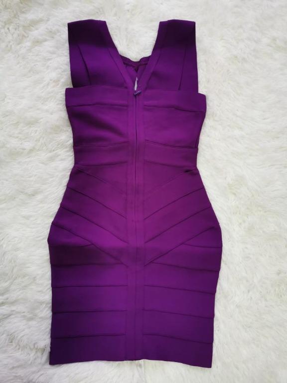 strapless open back dress Purple Long Sleeve Dee Bandage Dress main image 0